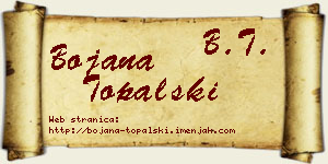Bojana Topalski vizit kartica